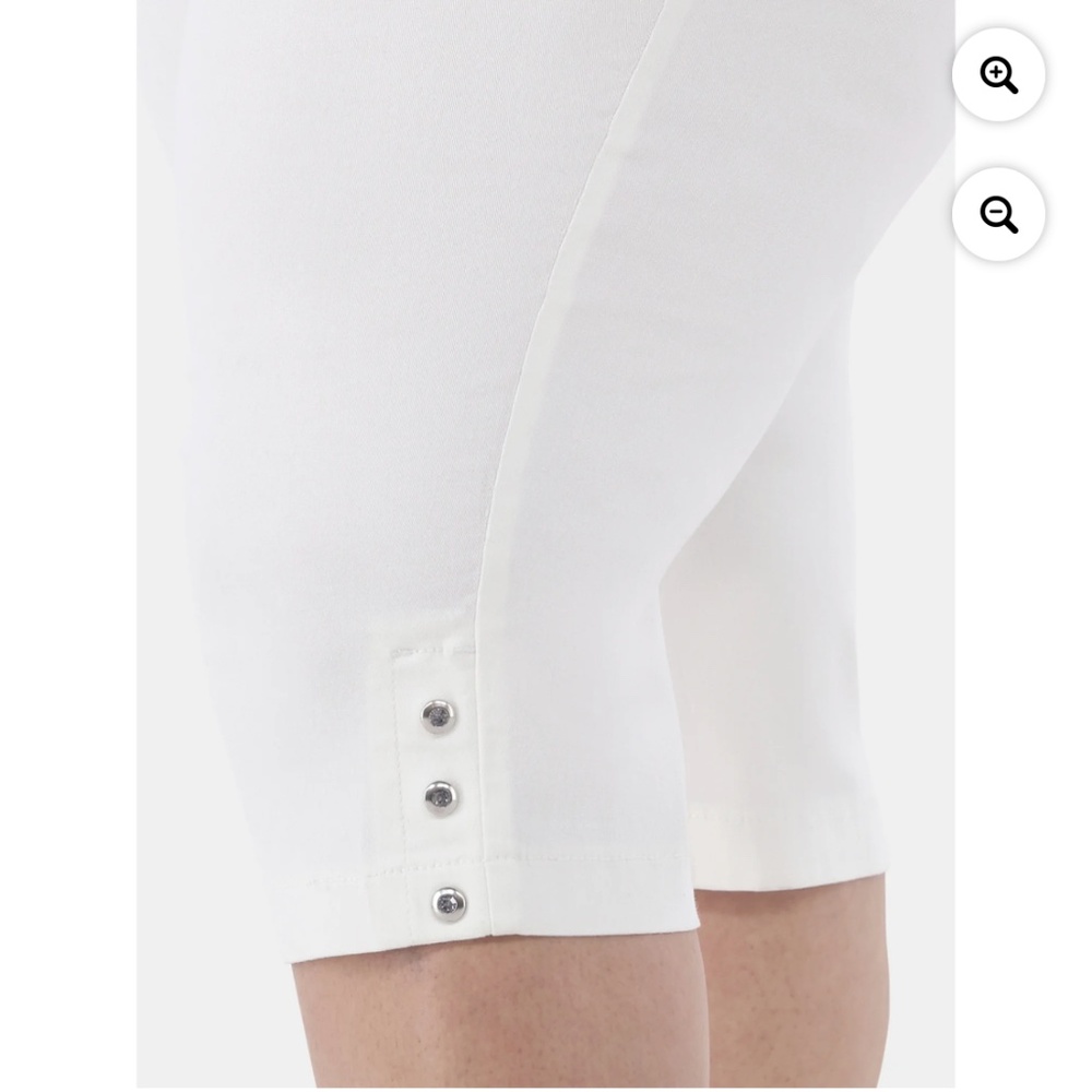 Just My Size Women’s Plus White Pull On Bling Tab Capris Size 0X 14W NWT - Picture 6 of 9